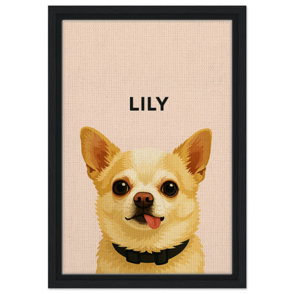 Personalized Dog Portrait – Framed Canvas - Masterpiece Print