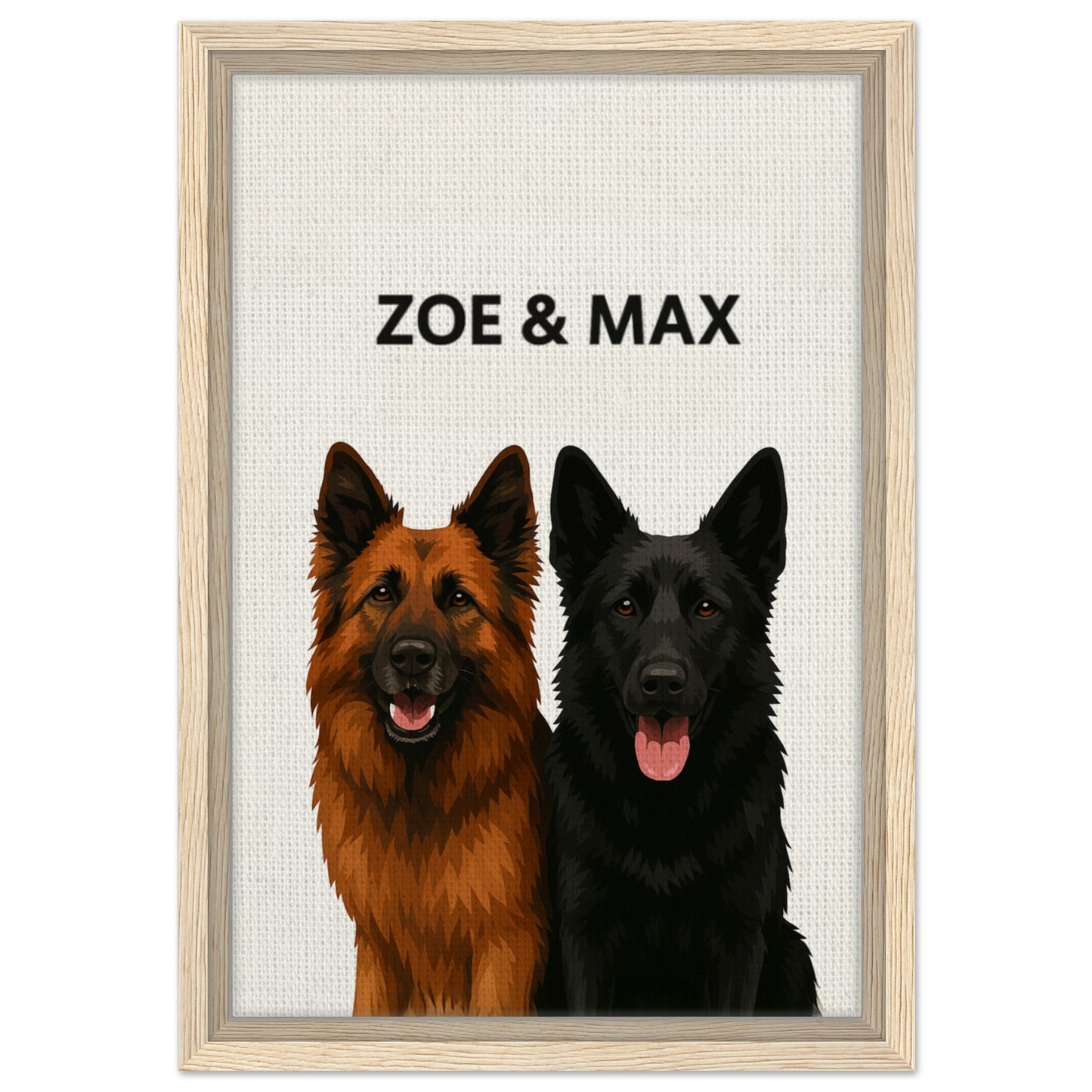 Personalized Dog Portrait – Framed Canvas - Masterpiece Print