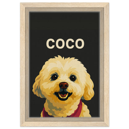 Personalized Dog Portrait – Framed Canvas - Masterpiece Print