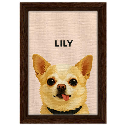 Personalized Dog Portrait – Framed Canvas - Masterpiece Print