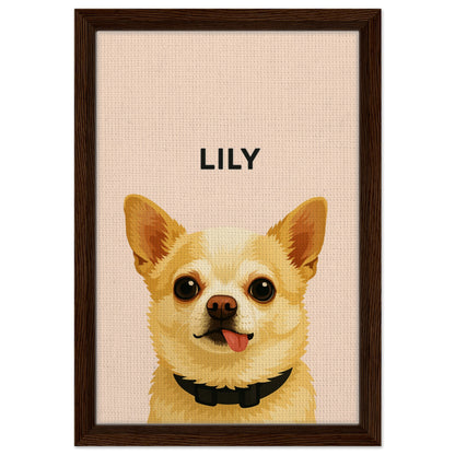 Personalized Dog Portrait – Framed Canvas - Masterpiece Print
