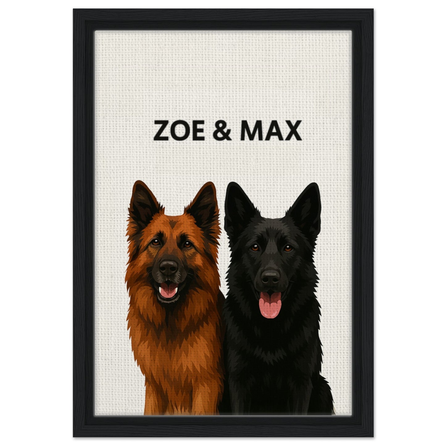 Personalized Dog Portrait – Framed Canvas - Masterpiece Print