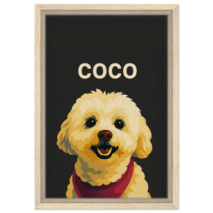 Personalized Dog Portrait – Framed Canvas - Masterpiece Print