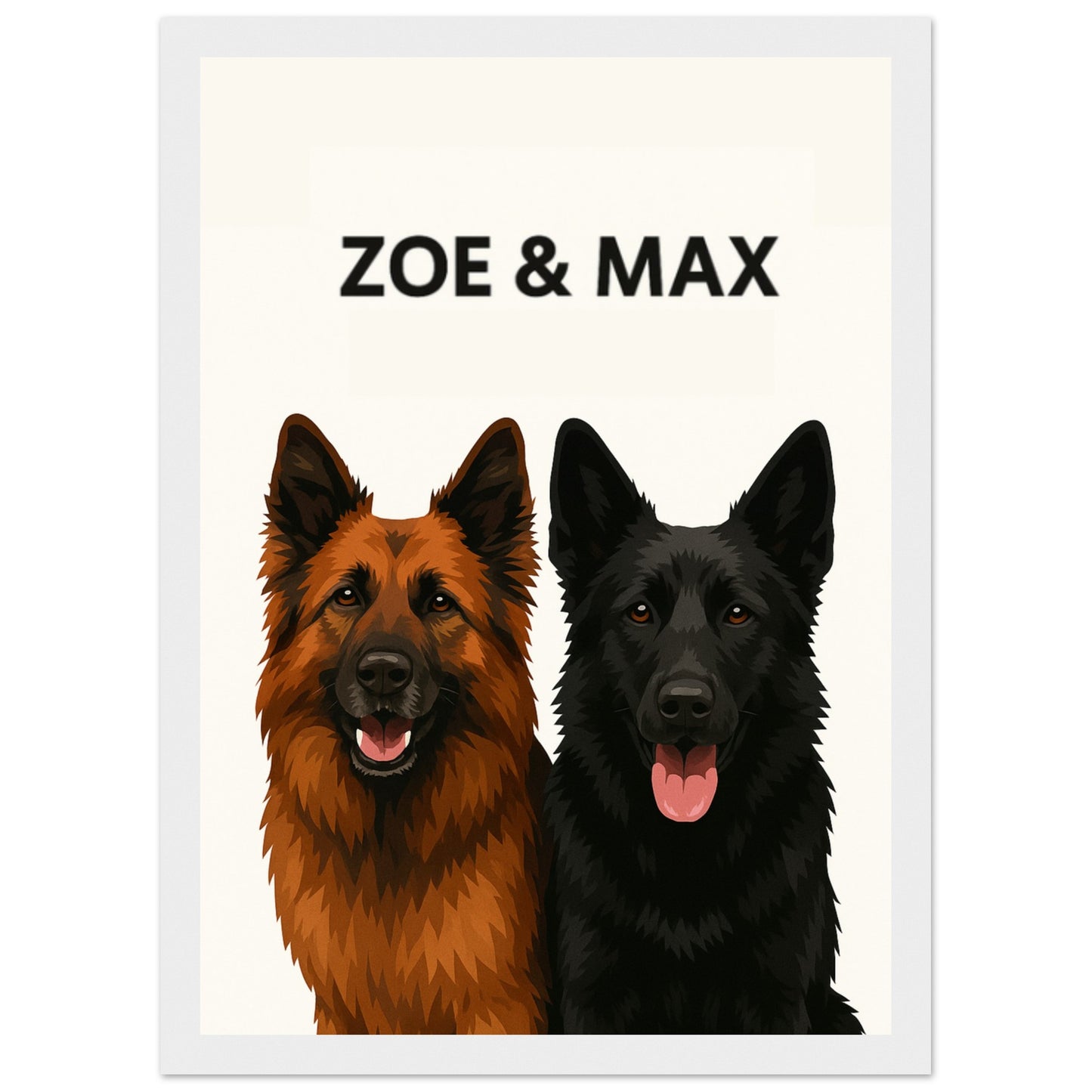 Personalized Dog Portrait – Framed Print - Masterpiece Print