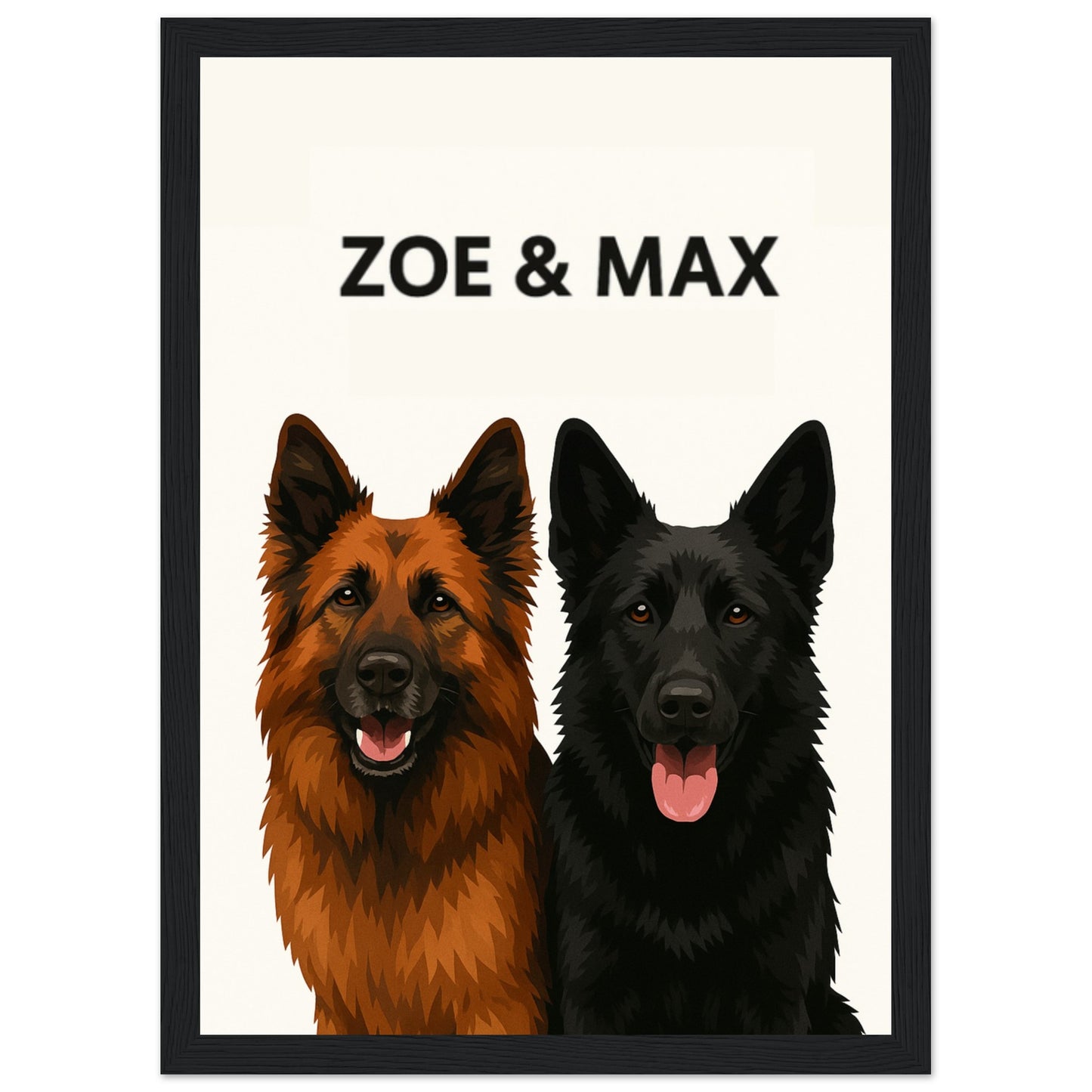 Personalized Dog Portrait – Framed Print - Masterpiece Print