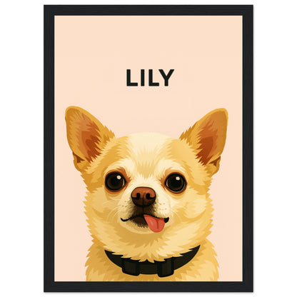 Personalized Dog Portrait – Framed Print - Masterpiece Print