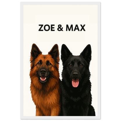 Personalized Dog Portrait – Framed Print - Masterpiece Print