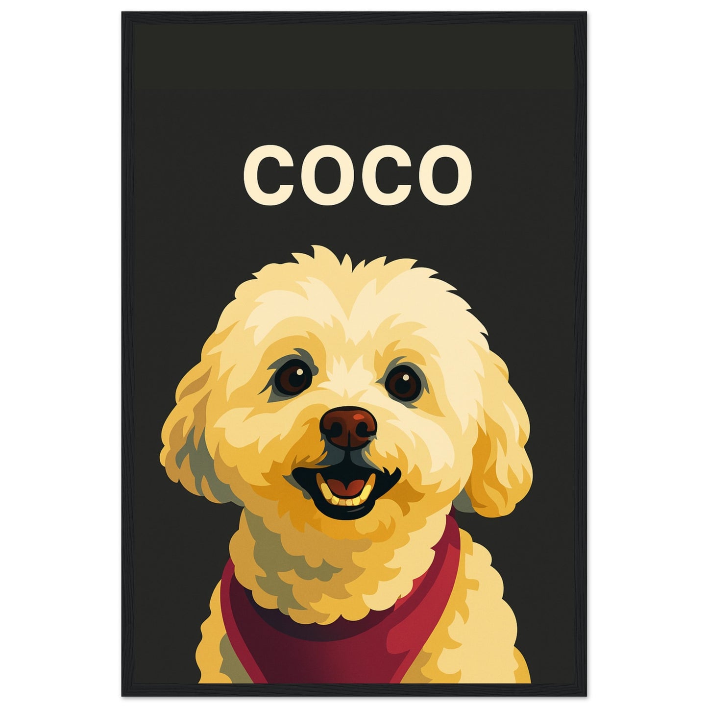 Personalized Dog Portrait – Framed Print - Masterpiece Print