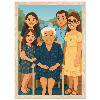 Personalized Family Portrait – Framed Print - Masterpiece Print