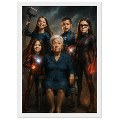 Personalized Family Portrait – Framed Print - Masterpiece Print