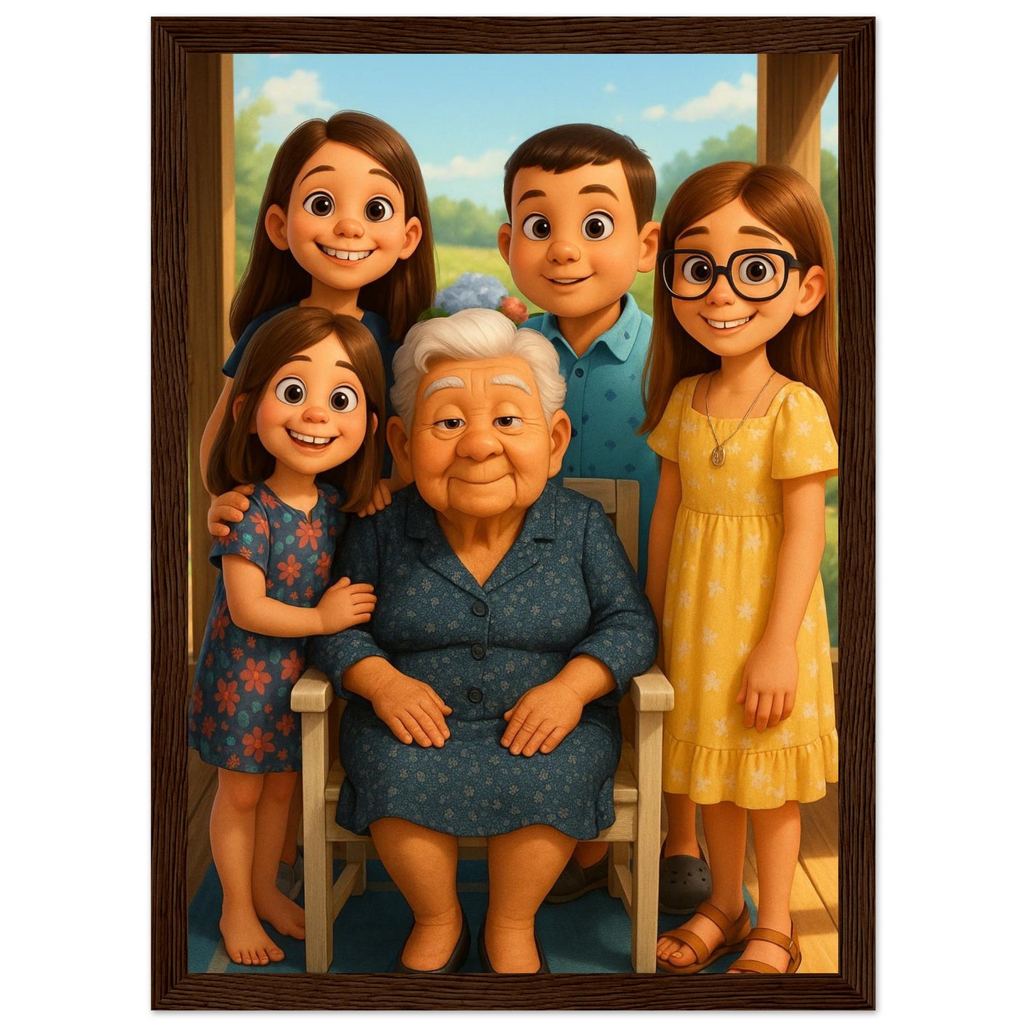 Personalized Family Portrait – Framed Print - Masterpiece Print