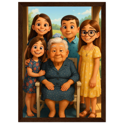 Personalized Family Portrait – Framed Print - Masterpiece Print