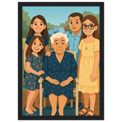 Personalized Family Portrait – Framed Print - Masterpiece Print