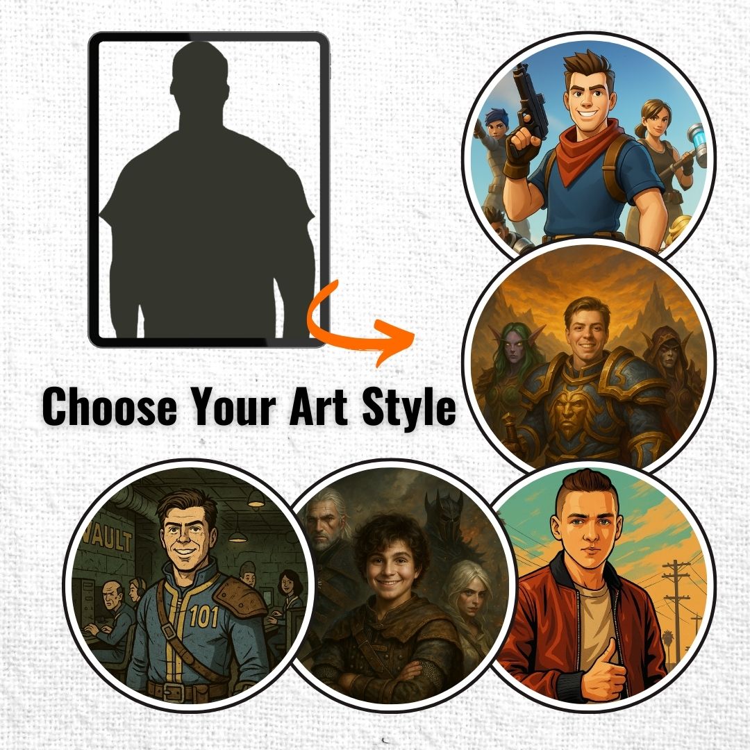 Personalized Gamer Portrait – Canvas - Masterpiece Print