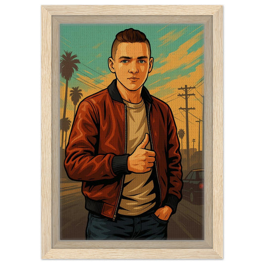 Personalized Gamer Portrait – Framed Canvas - Masterpiece Print