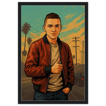 Personalized Gamer Portrait – Framed Canvas - Masterpiece Print