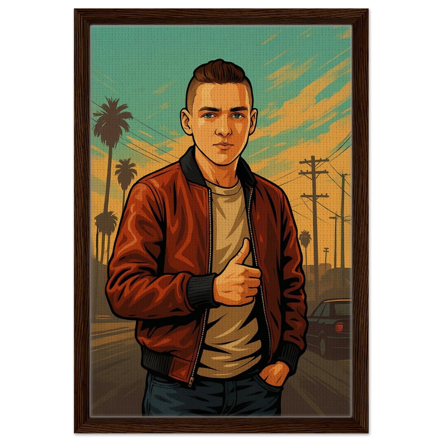 Personalized Gamer Portrait – Framed Canvas - Masterpiece Print