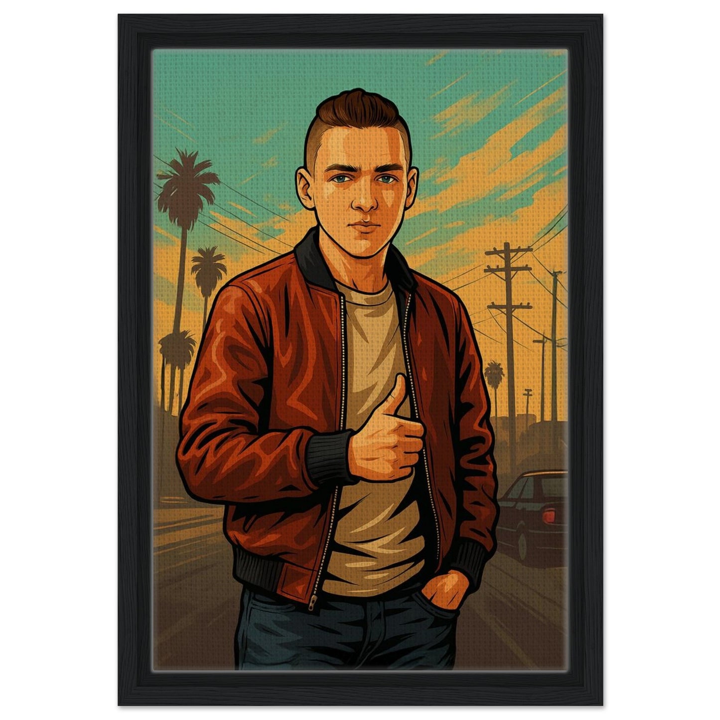 Personalized Gamer Portrait – Framed Canvas - Masterpiece Print