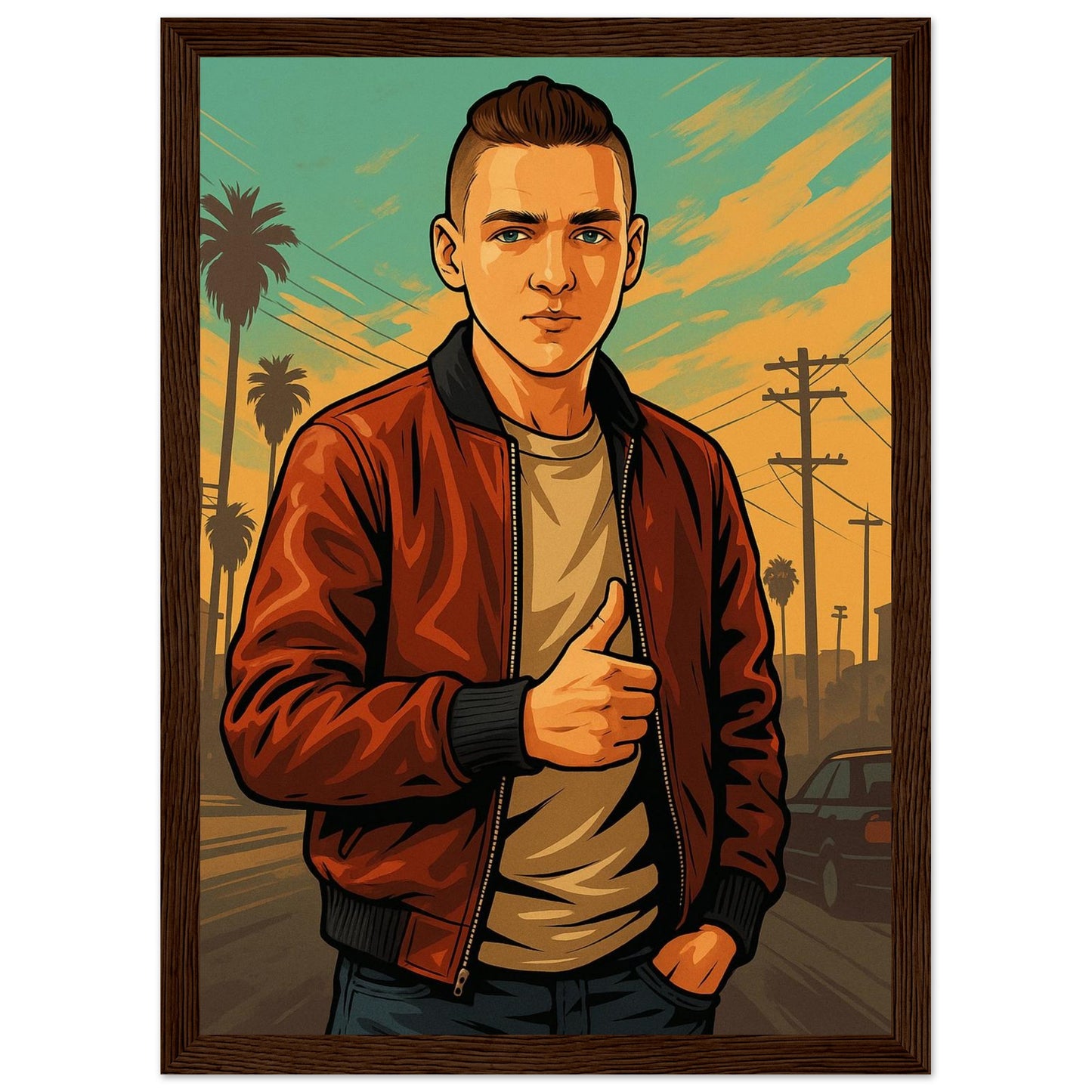 Personalized Gamer Portrait – Framed Print - Masterpiece Print