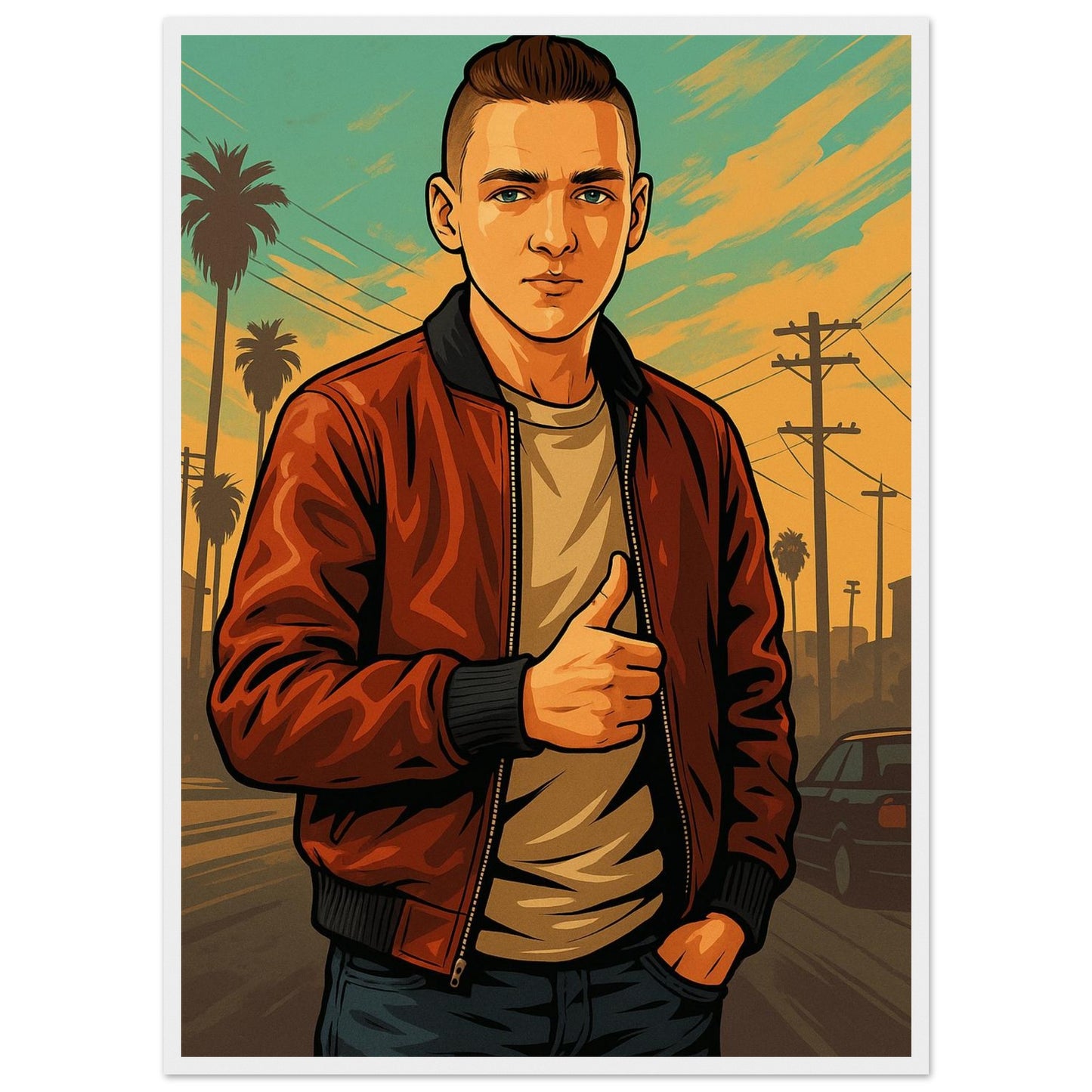 Personalized Gamer Portrait – Framed Print - Masterpiece Print