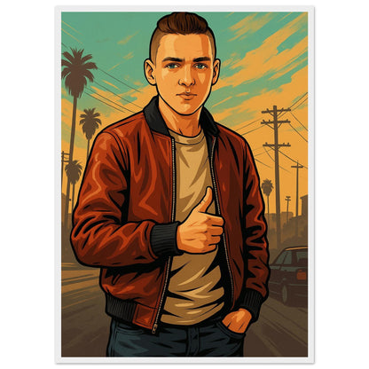 Personalized Gamer Portrait – Framed Print - Masterpiece Print