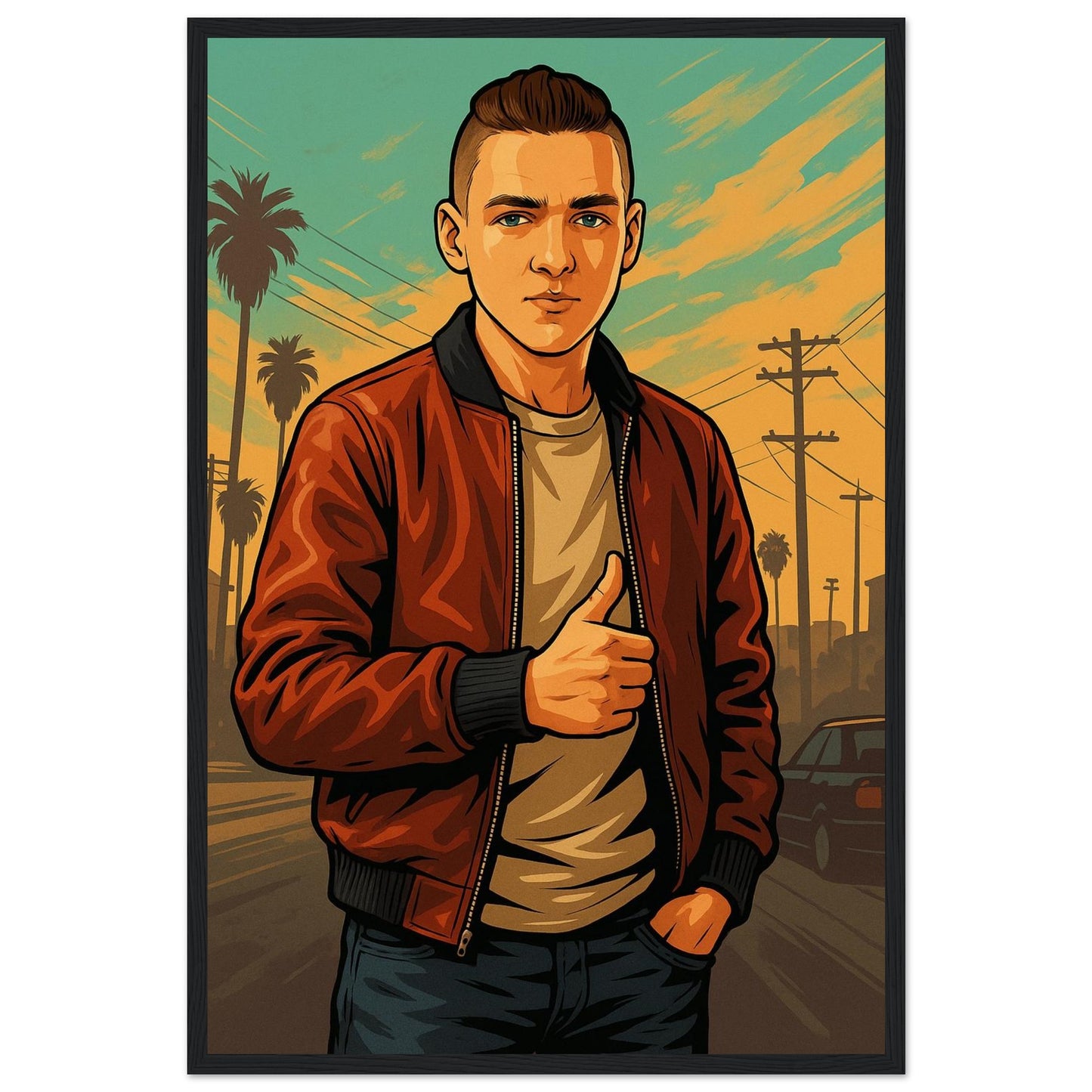 Personalized Gamer Portrait – Framed Print - Masterpiece Print