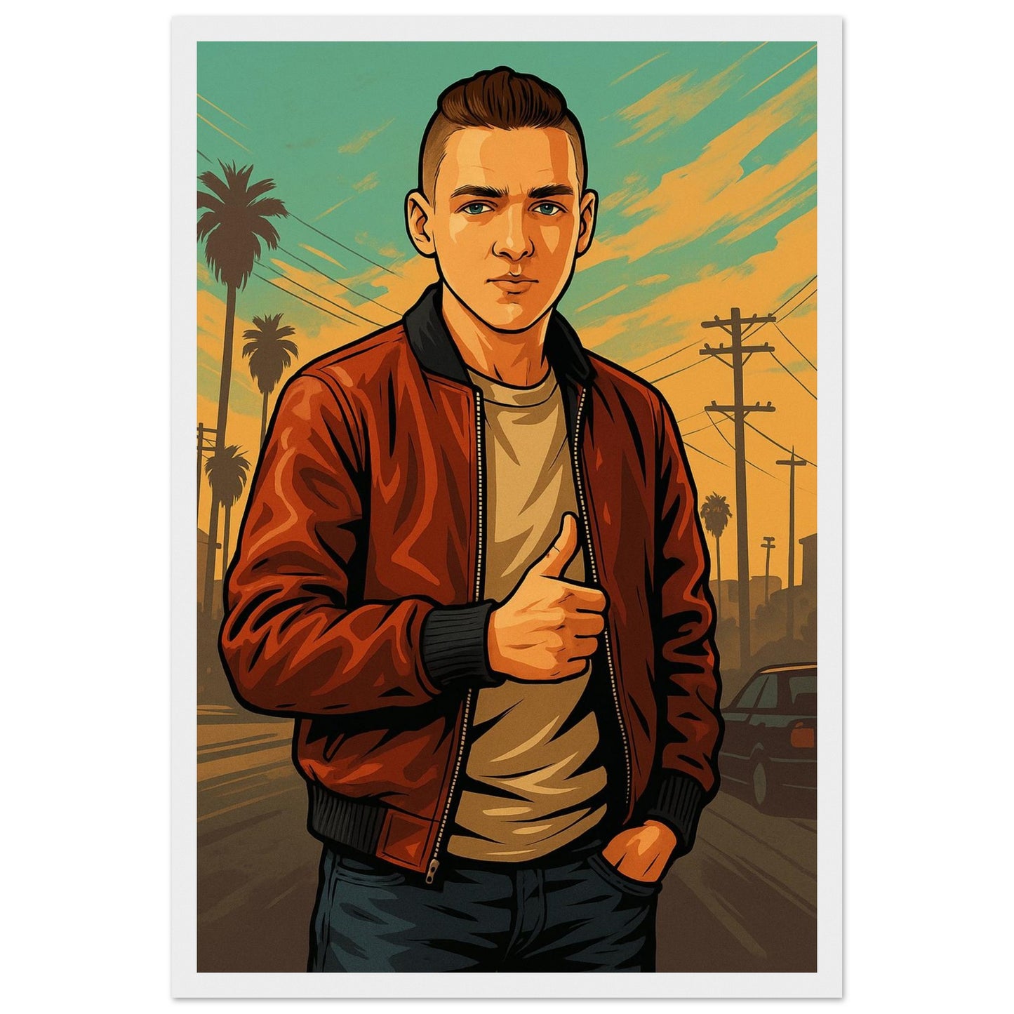 Personalized Gamer Portrait – Framed Print - Masterpiece Print