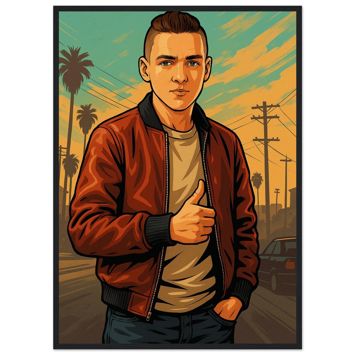 Personalized Gamer Portrait – Framed Print - Masterpiece Print