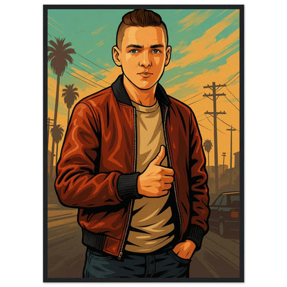 Personalized Gamer Portrait – Framed Print - Masterpiece Print