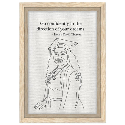 Personalized Graduation Portrait – Framed Canvas - Masterpiece Print