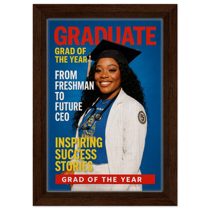 Personalized Graduation Portrait – Framed Canvas - Masterpiece Print