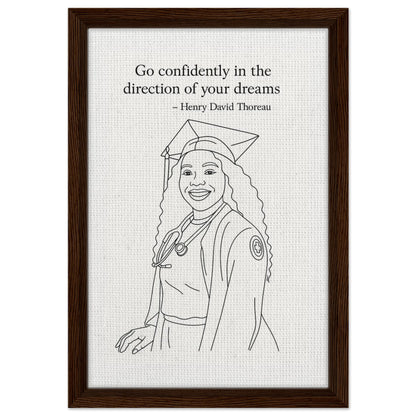 Personalized Graduation Portrait – Framed Canvas - Masterpiece Print