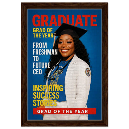 Personalized Graduation Portrait – Framed Canvas - Masterpiece Print