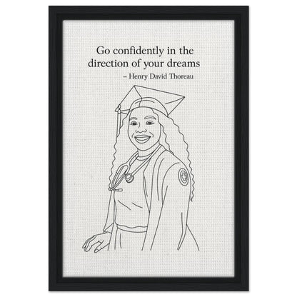 Personalized Graduation Portrait – Framed Canvas - Masterpiece Print