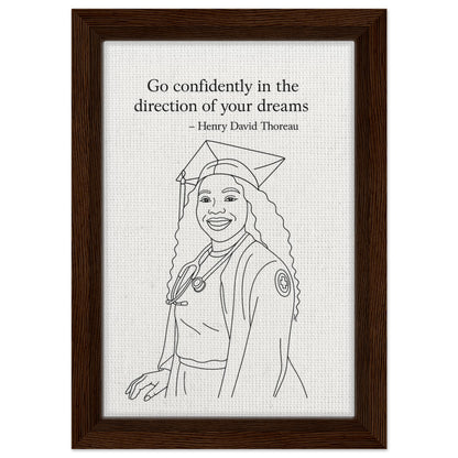 Personalized Graduation Portrait – Framed Canvas - Masterpiece Print