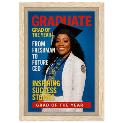 Personalized Graduation Portrait – Framed Canvas - Masterpiece Print