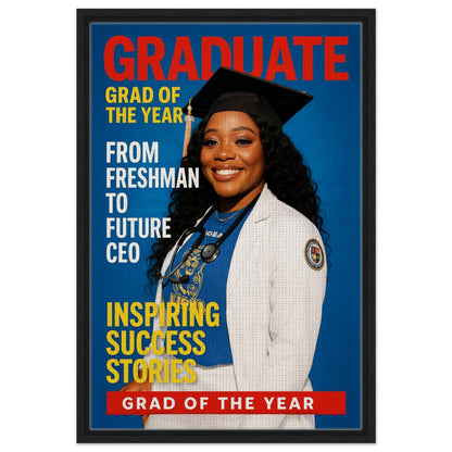Personalized Graduation Portrait – Framed Canvas - Masterpiece Print