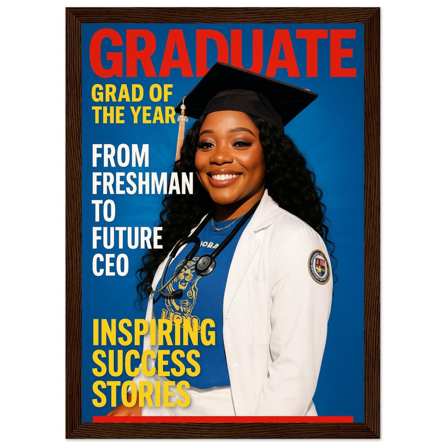 Personalized Graduation Portrait – Framed Print - Masterpiece Print