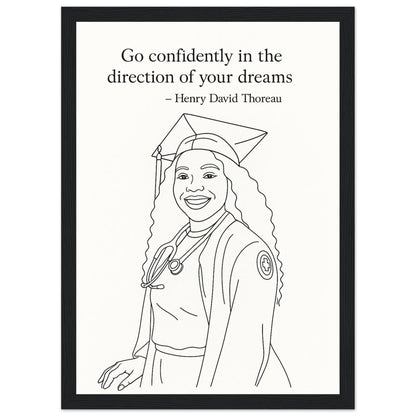 Personalized Graduation Portrait – Framed Print - Masterpiece Print