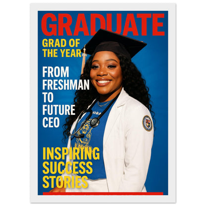 Personalized Graduation Portrait – Framed Print - Masterpiece Print