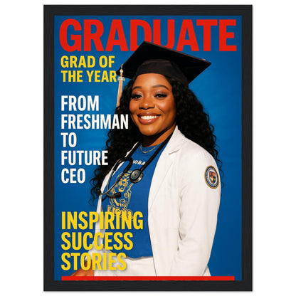 Personalized Graduation Portrait – Framed Print - Masterpiece Print