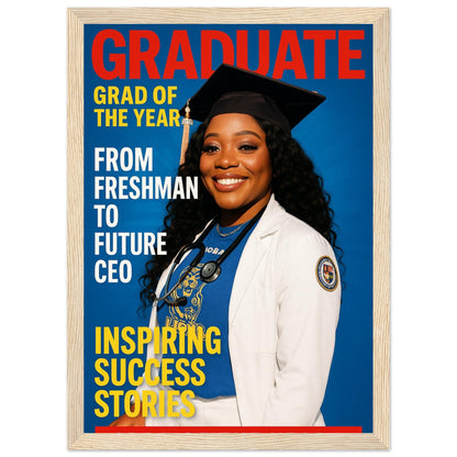 Personalized Graduation Portrait – Framed Print - Masterpiece Print