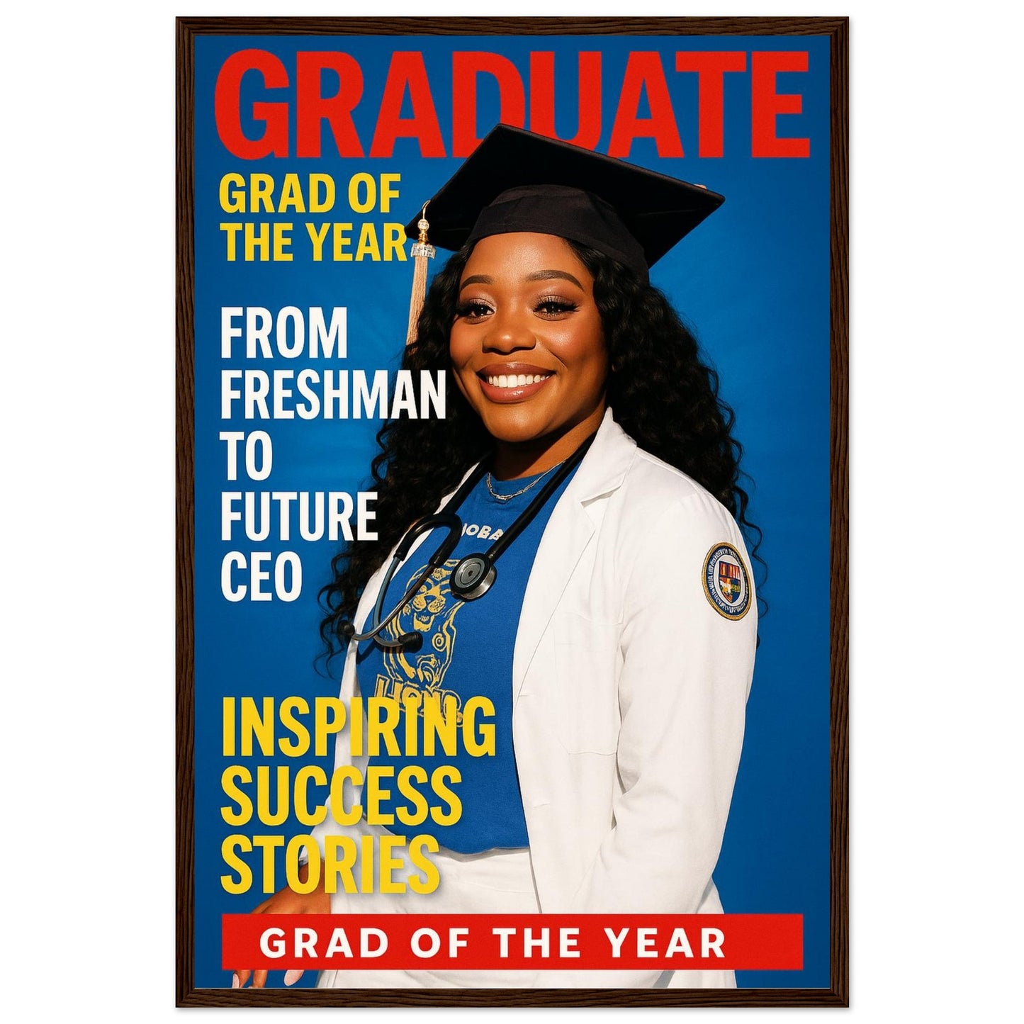 Personalized Graduation Portrait – Framed Print - Masterpiece Print