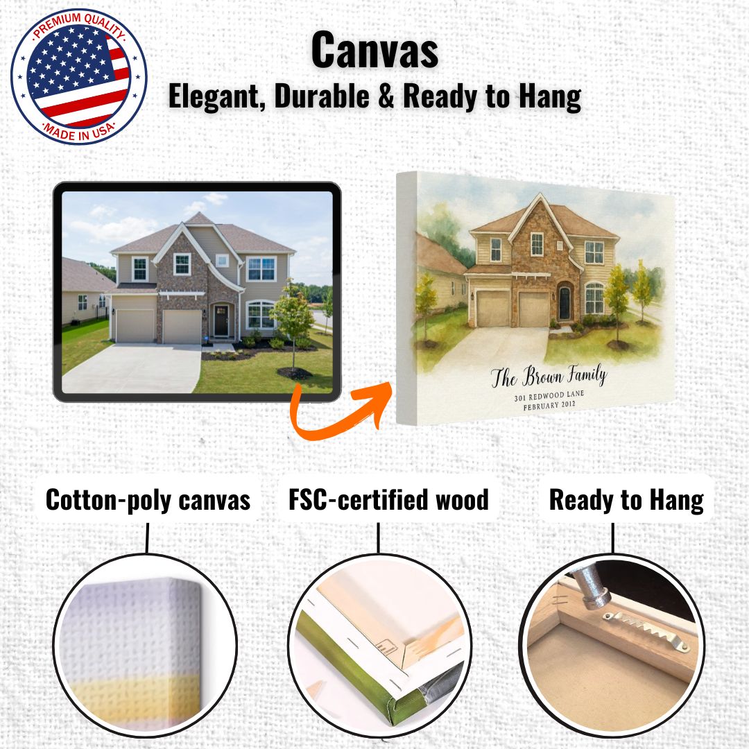 Personalized Home Portrait – Canvas - Masterpiece Print