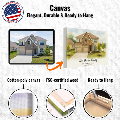 Personalized Home Portrait – Canvas - Masterpiece Print