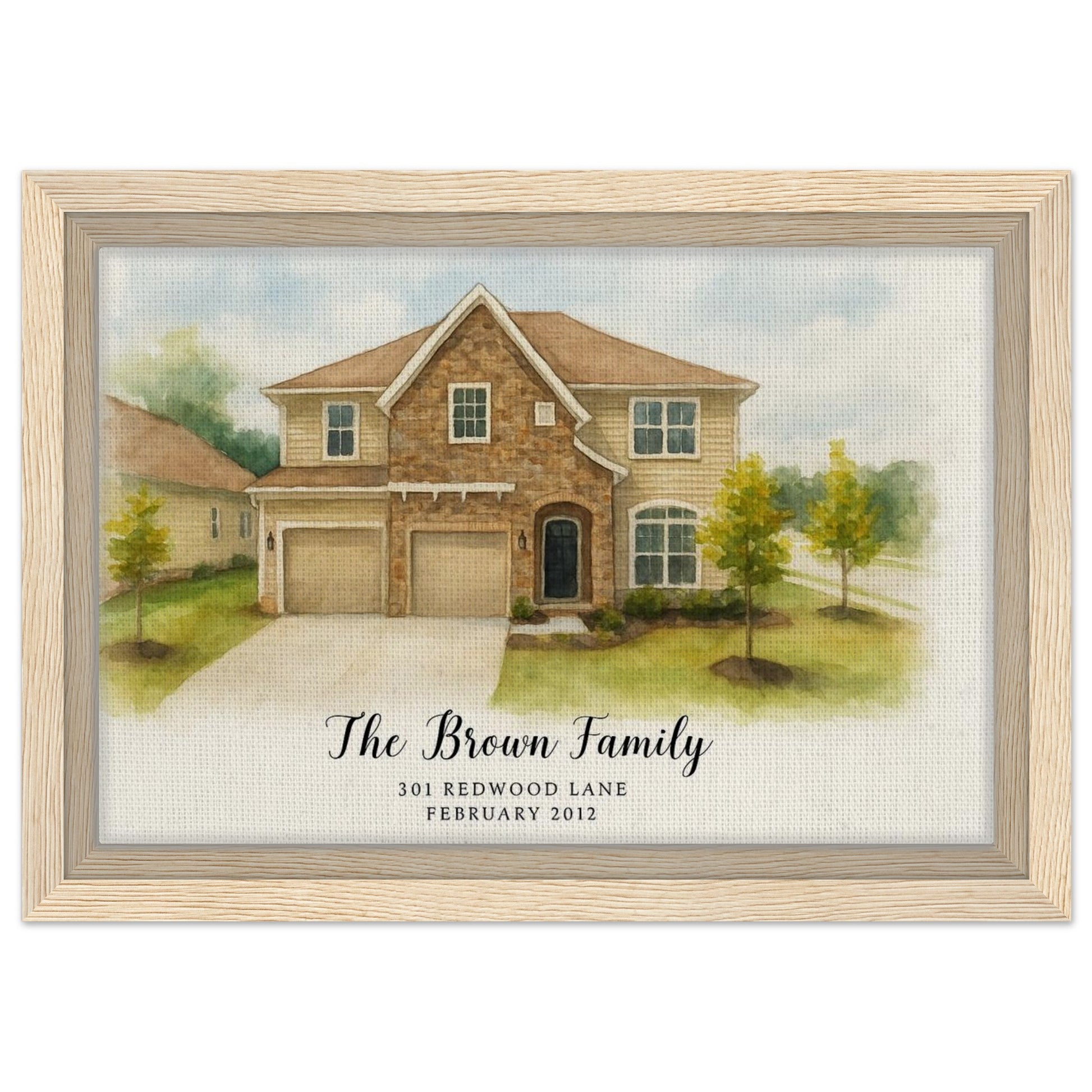 Personalized Home Portrait – Framed Canvas - Masterpiece Print