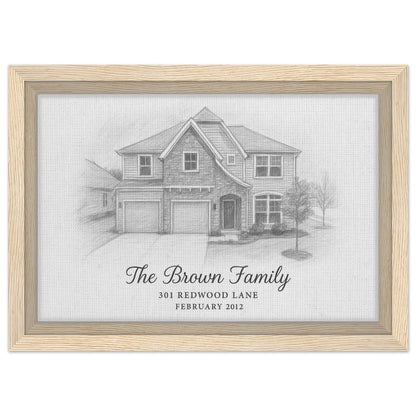 Personalized Home Portrait – Framed Canvas - Masterpiece Print