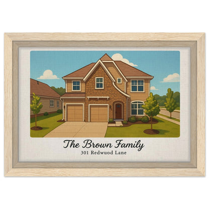Personalized Home Portrait – Framed Canvas - Masterpiece Print