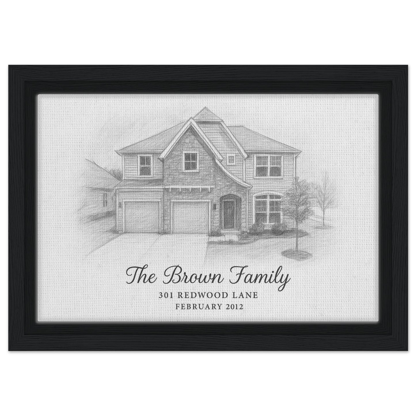 Personalized Home Portrait – Framed Canvas - Masterpiece Print