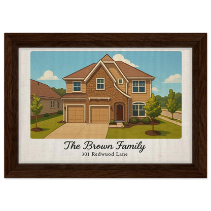 Personalized Home Portrait – Framed Canvas - Masterpiece Print